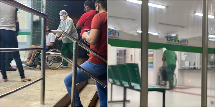 Presos da Cadeia Pública de Altos chegam a UPA em cadeira de rodas